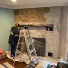 Fireplace Total Makeover with Whitewashing in Rehoboth Beach Yacht and Country Club, Delaware 4